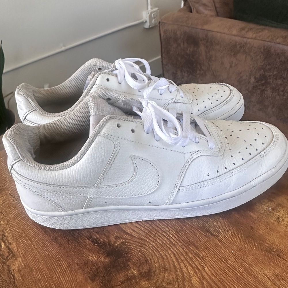 Nike Court Vision Low White Sneakers Women's Size 8.5